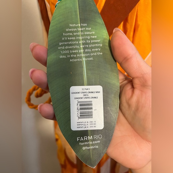 NWT FARM Rio Orange Star Maxi Dress - Picture 9 of 9